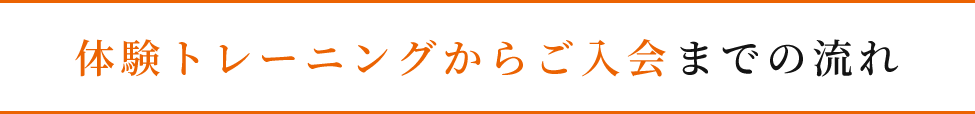 体験トレーニングからご入会までの流れ