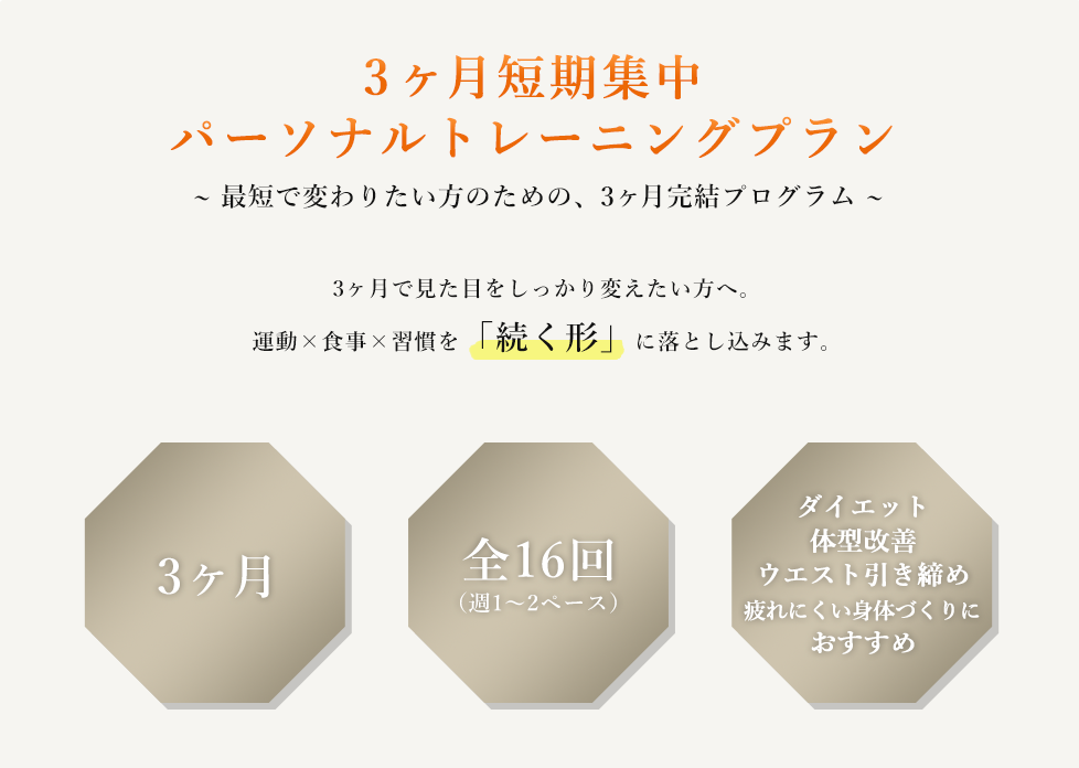 3ヶ月短期集中プラン